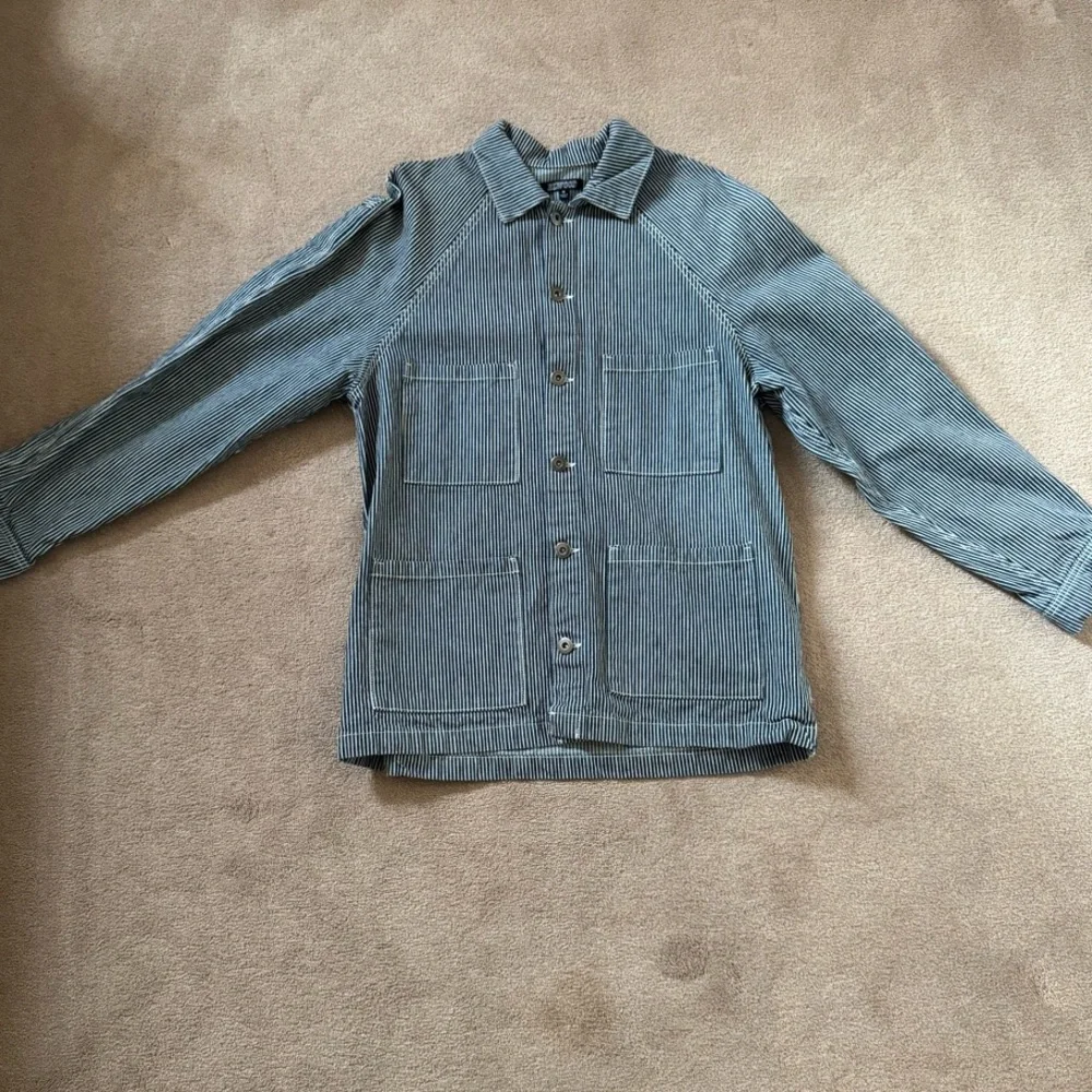 Striped Button-Up Jacket - Picture 1 of 7